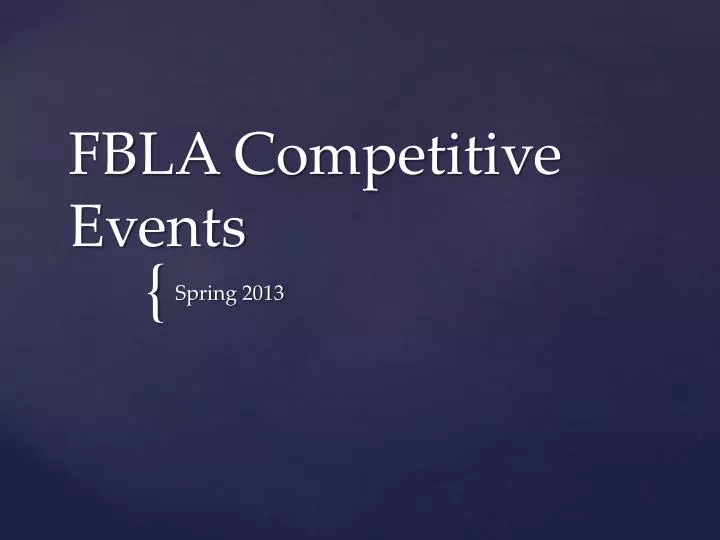 fbla competitive events