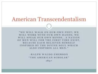 American Transcendentalism