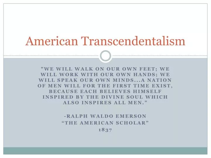 american transcendentalism