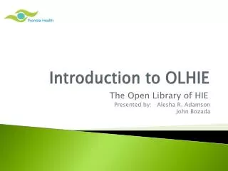 Introduction to OLHIE