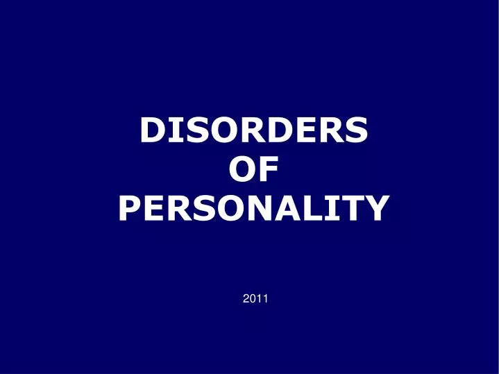 disorders of personality