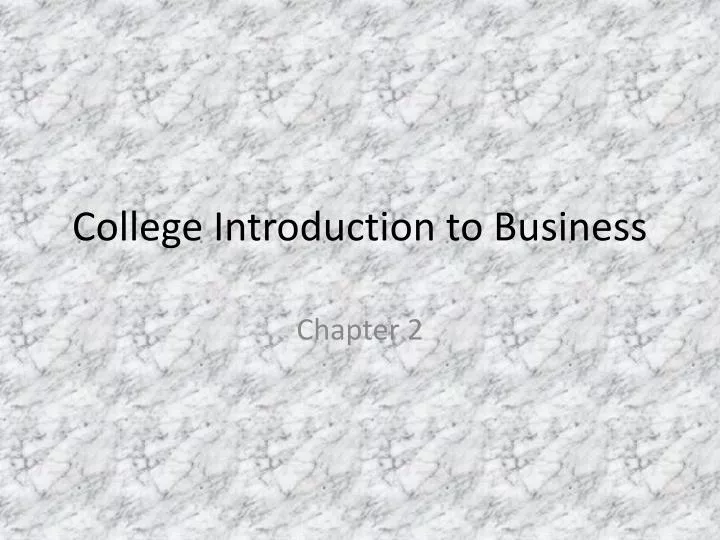 college introduction to business