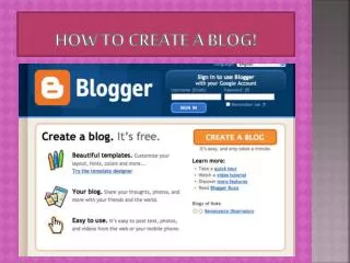 How To create a blog!