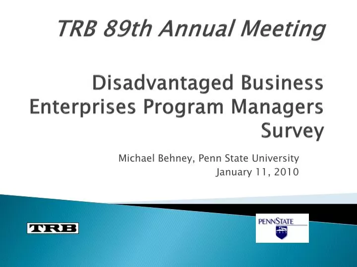 trb 89th annual meeting disadvantaged business enterprises program managers survey