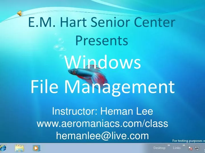 e m hart senior center presents