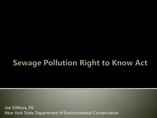 Sewage Pollution Right to Know Act