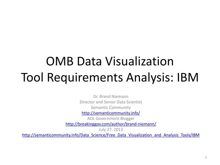 omb data visualization tool requirements analysis ibm