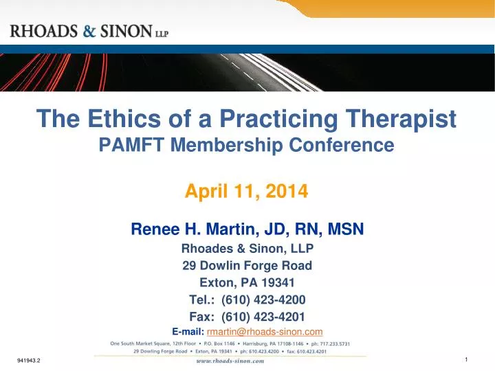 the ethics of a practicing therapist pamft membership conference april 11 2014