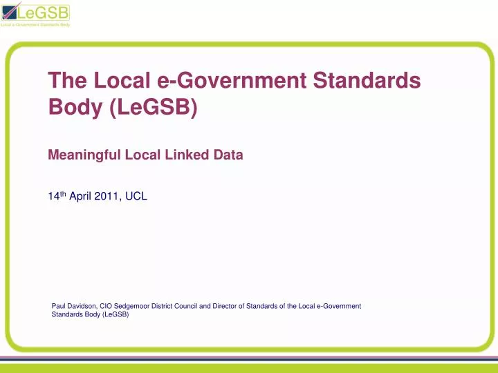 the local e government standards body legsb meaningful local linked data