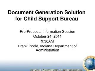 Document Generation Solution for Child Support Bureau