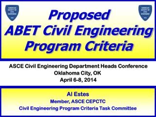 proposed abet civil engineering program criteria