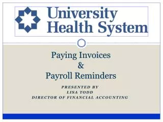 Paying Invoices &amp; Payroll Reminders