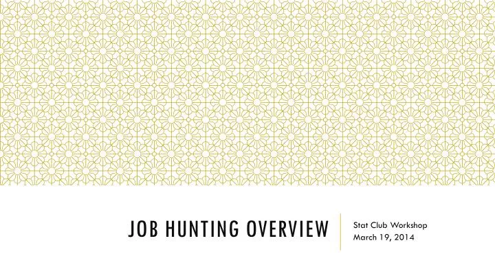 job hunting overview