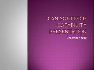 CAN Softtech Capability Presentation