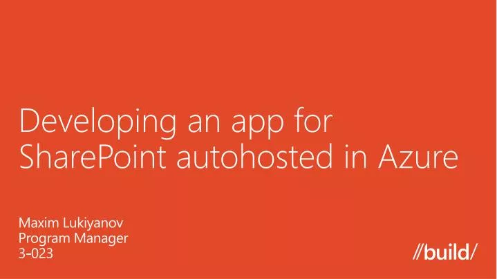 developing an app for sharepoint autohosted in azure