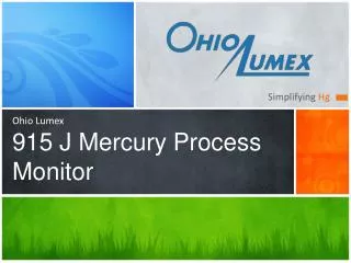 Ohio Lumex 915 J Mercury Process Monitor