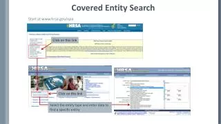 Covered Entity Search