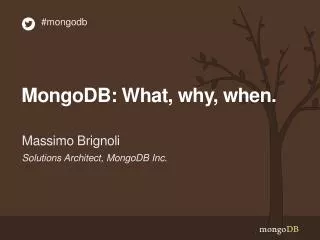 MongoDB : What, why, when.