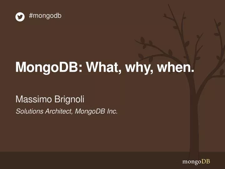 mongodb what why when
