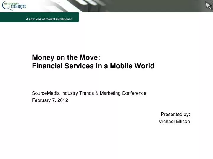 money on the move financial services in a mobile world