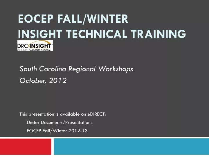 eocep fall winter insight technical training