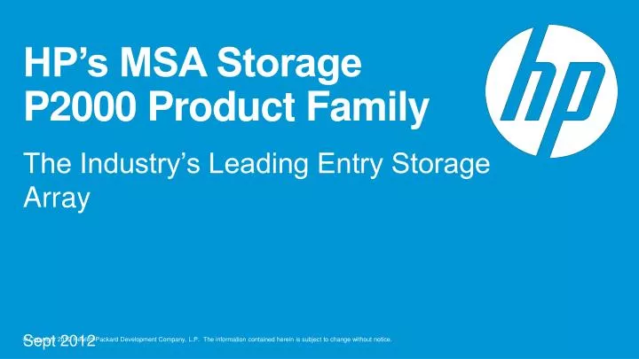 hp s msa storage p2000 product family