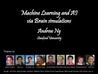 Machine Learning and AI via Brain simulations