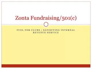 Zonta Fundraising/501(c)