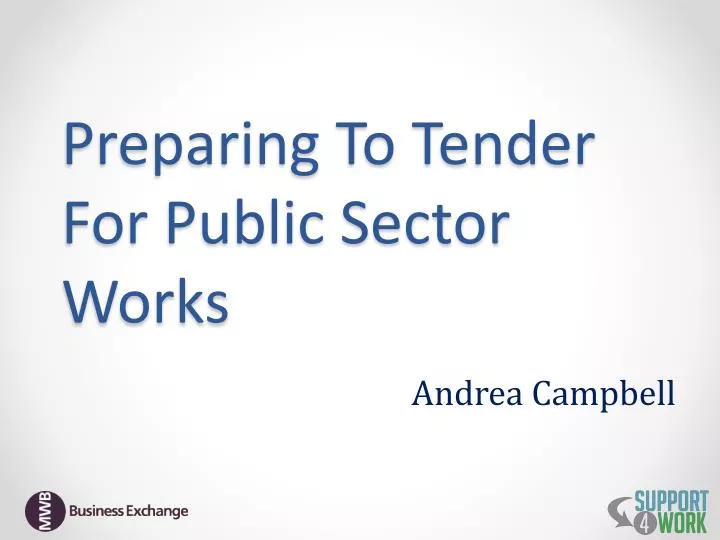 preparing to tender for public sector works