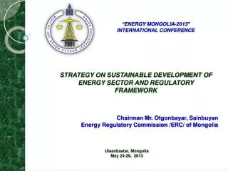 STRATEGY ON SUSTAINABLE DEVELOPMENT OF ENERGY SECTOR AND REGULATORY FRAMEWORK