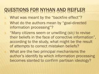 Questions for Nyhan and Reifler