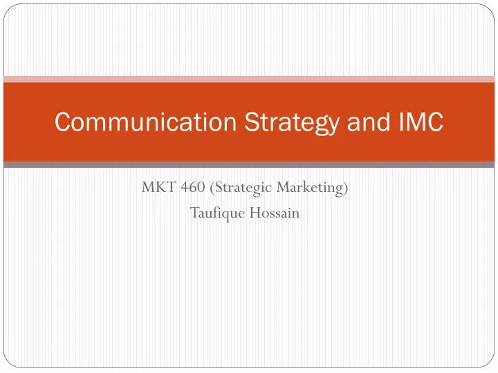 communication strategy and imc