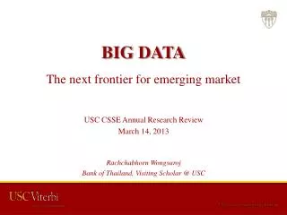 BIG DATA The next frontier for emerging market