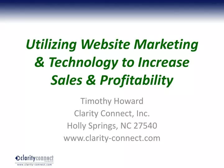 utilizing website marketing technology to increase sales profitability