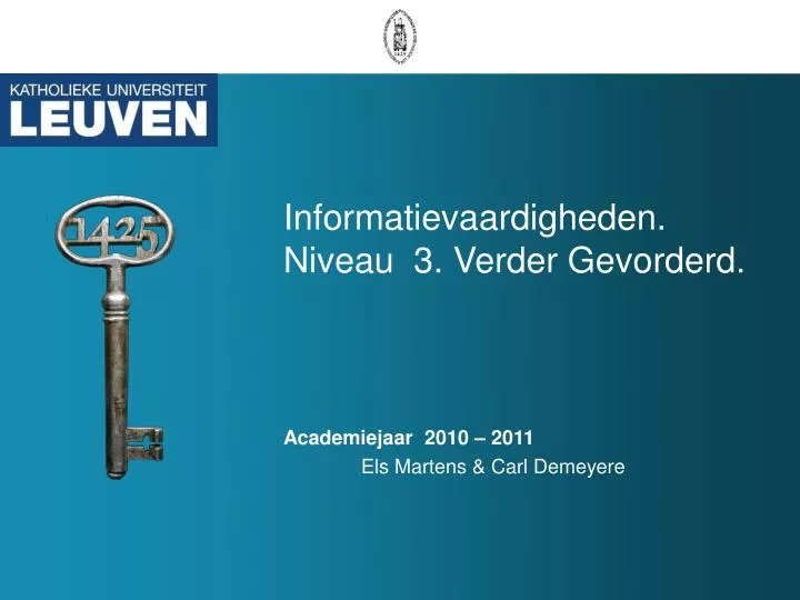 informatievaardigheden niveau 3 verder gevorderd