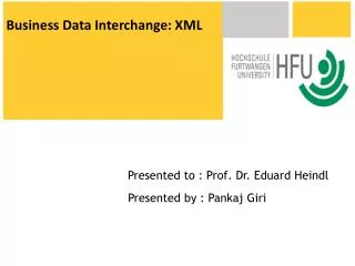 Business Data Interchange: XML