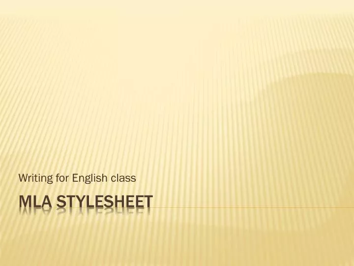 writing for english class