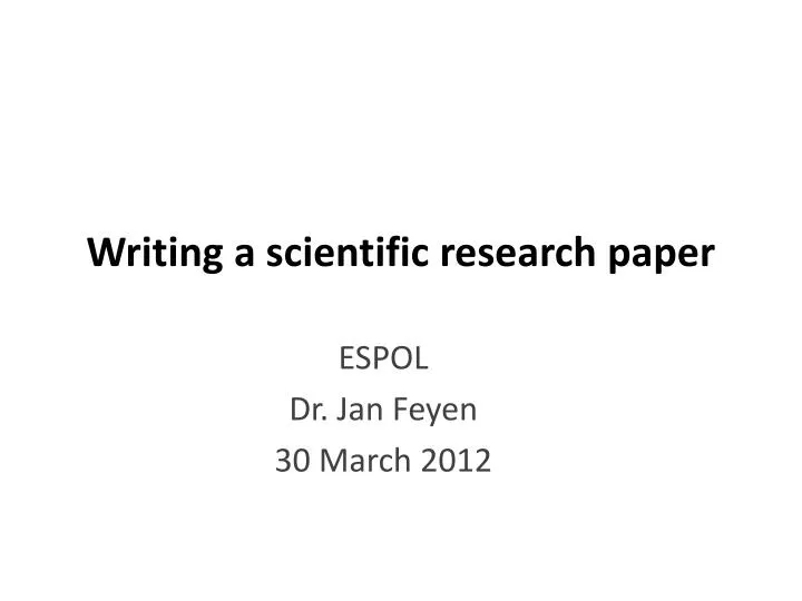 writing a scientific research paper