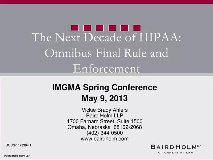 the next decade of hipaa omnibus final rule and enforcement