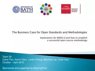 The Business Case for Open Standards and Methodologies Implications for MIKE2.0 and how to establish a successful o