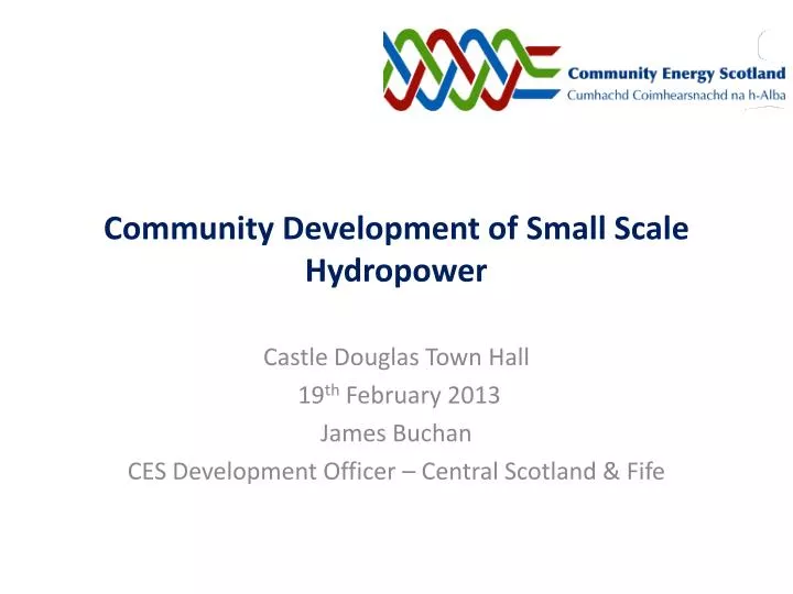 community development of small scale hydropower