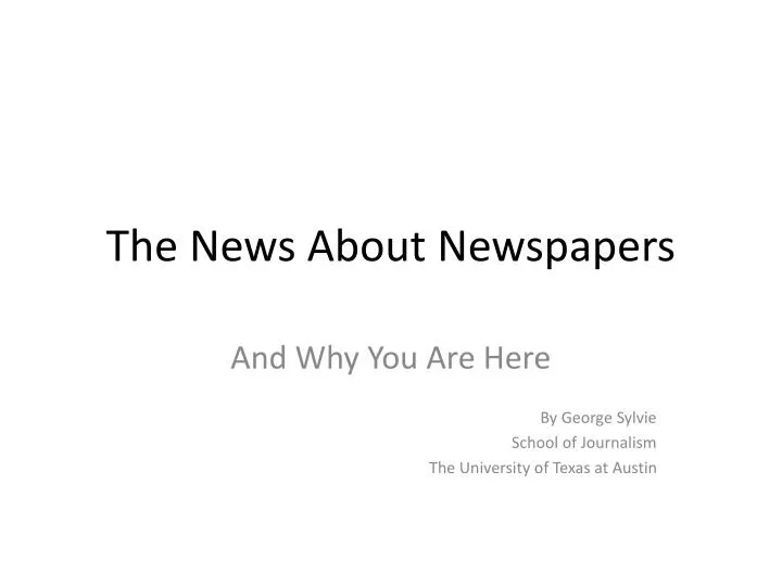 the news about newspapers