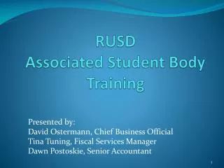 RUSD Associated Student Body Training