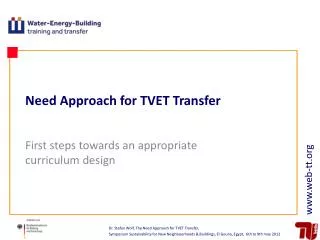 Need Approach for TVET Transfer