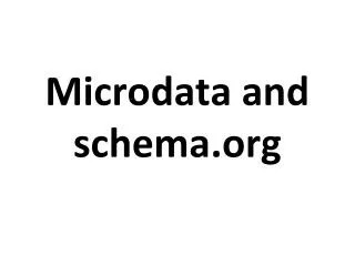 Microdata and schema.org