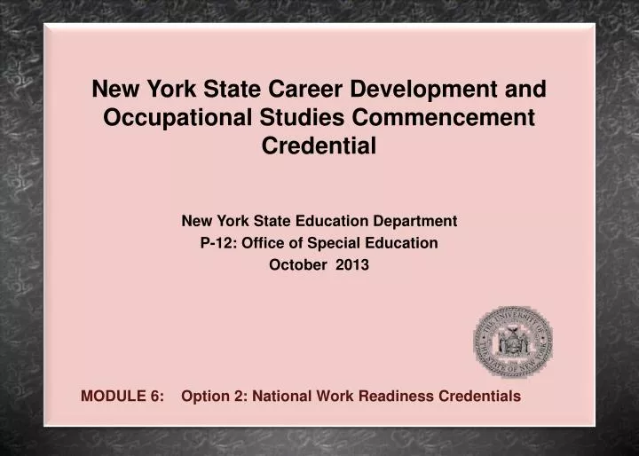 new york state career development and occupational studies commencement credential