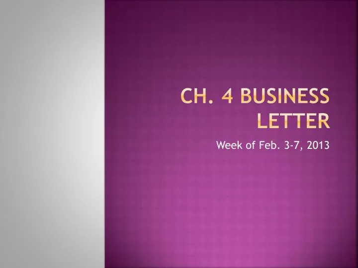 ch 4 business letter
