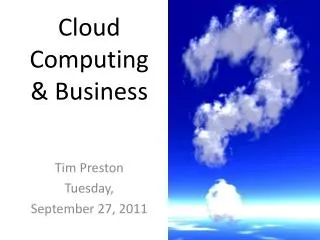 Cloud Computing &amp; Business