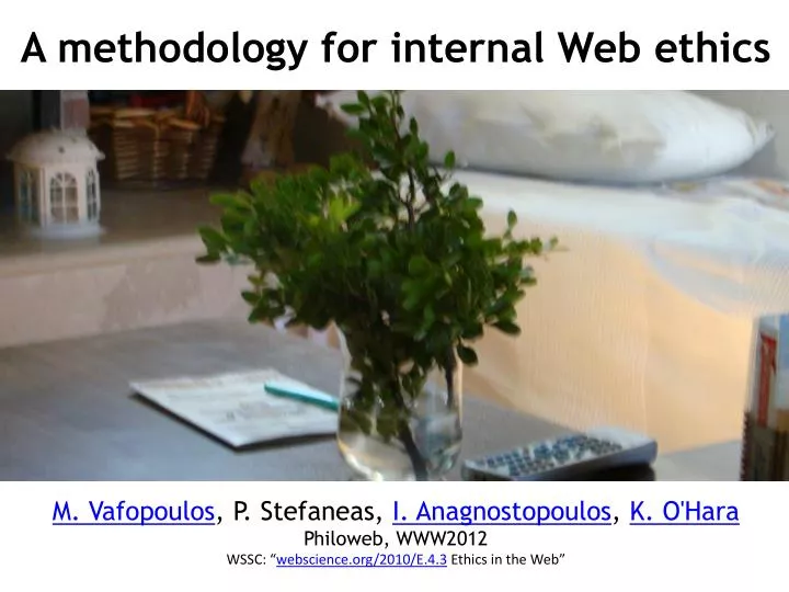 a methodology for internal web ethics