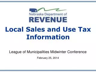 Local Sales and Use Tax Information
